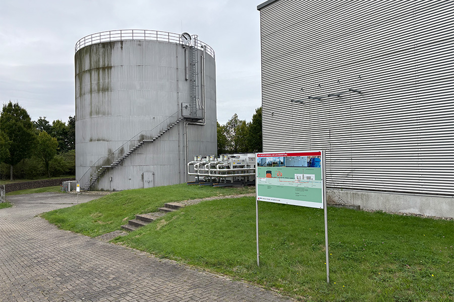 Gasspeicher auf der Kläranlage.