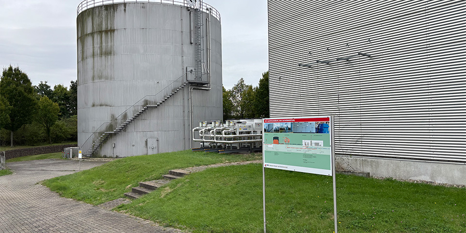 Gasspeicher auf der Kläranlage.