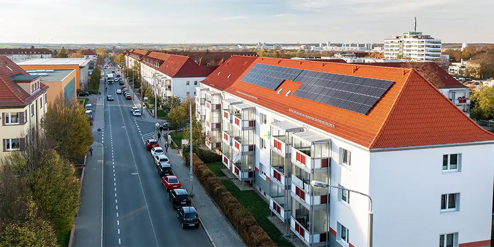 Solaranlage auf Wohnhausdach.